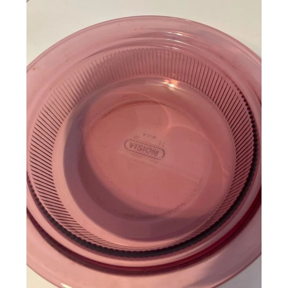 Visions Cranberry 1 qt Pyrex Casserole Dish Vintage From oven to table to fridge